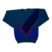 Load image into Gallery viewer, Vintage WOLSEY Colour Block Lambswool Knit V-Neck Sweater Jumper