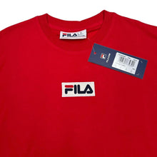 Load image into Gallery viewer, FILA Classic Embroidered Patch Logo Spellout Graphic T-Shirt