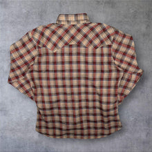 Load image into Gallery viewer, Vintage Levi's "Regular Fit" Western Style Plaid Check Popper Long Sleeve Shirt
