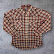 Load image into Gallery viewer, Vintage Levi's "Regular Fit" Western Style Plaid Check Popper Long Sleeve Shirt
