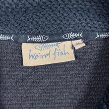 Load image into Gallery viewer, Weird Fish Navy Blue Mini Logo Macaroni Knit 1/4 Zip Sweatshirt Medium
