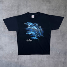 Load image into Gallery viewer, Vintage Oneita "San Diego" Dolphin Wildlife Souvenir Graphic Single Stitch Black T-Shirt
