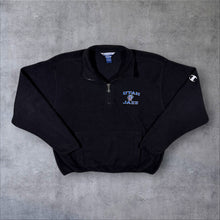 Load image into Gallery viewer, Vintage Champion NBA Utah Jazz Embroidered Basketball 1/4 Zip Black Fleece Sweatshirt
