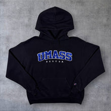 Load image into Gallery viewer, Champion Eco "UMASS Boston" Embroidered College Graphic Black Hoodie
