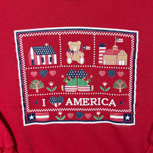 Load image into Gallery viewer, Hanes (1995) I LOVE AMERICA Souvenir Spellout Graphic Crewneck Sweatshirt
