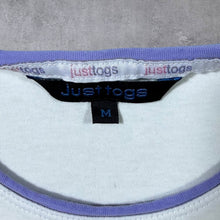 Load image into Gallery viewer, Early 00's Just Togs "Bucked Off" Embroidered Spellout Y2K Women's White T-Shirt
