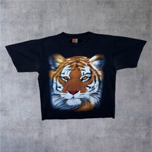 Load image into Gallery viewer, Vintage Hot-Ice Tiger Animal Nature Graphic Black T-Shirt
