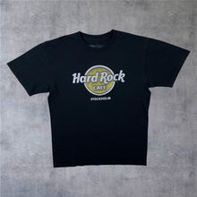 Load image into Gallery viewer, Hard Rock Cafe “Stockholm” Souvenir Spellout Graphic Black T-Shirt
