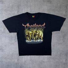 Load image into Gallery viewer, Early 00’s Joligolf Thailand Elephant Souvenir Spellout Graphic Black T-Shirt
