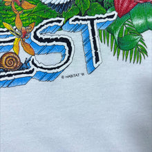 Load image into Gallery viewer, Vintage Jerzees Habitat (1991) "Rainforest" Banff Canada Wildlife Souvenir White T-Shirt
