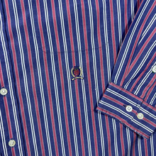 Load image into Gallery viewer, Tommy Hilfiger Blue Red White Striped Cotton Long Sleeve Button-Down Shirt
