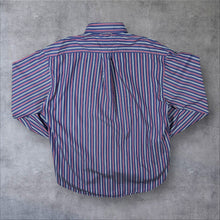 Load image into Gallery viewer, Tommy Hilfiger Blue Red White Striped Cotton Long Sleeve Button-Down Shirt
