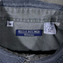 Load image into Gallery viewer, Vintage Bugle Boy Men Classic Washed Grey Cotton Blend Long Sleeve Shirt
