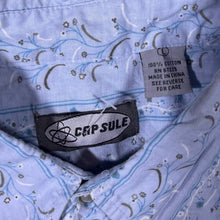 Load image into Gallery viewer, Vintage Capsule Western Style Floral Patterned Blue Popper Cotton Long Sleeve Shirt
