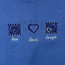 Load image into Gallery viewer, MC Sportswear LIVE LOVE LAUGH Embroidered Diamanté Double Collared Sweatshirt
