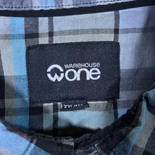 Load image into Gallery viewer, Warehouse One Grey Blue Black Check Cowboy Western Popper Long Sleeve Shirt
