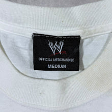 Load image into Gallery viewer, Vintage WWE "World Wrestling Entertainment" Spellout Graphic White T-Shirt
