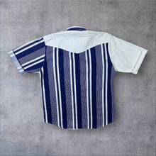 Load image into Gallery viewer, Vintage 90's NFL By Karman "Buffalo Bills" Striped Short Sleeve Button-Down Shirt
