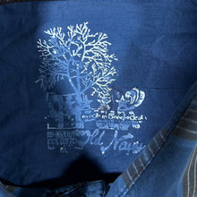 Load image into Gallery viewer, Vintage Old Navy Blue Brown Western Plaid Check Popper Long Sleeve Shirt
