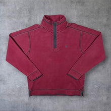 Load image into Gallery viewer, FatFace Classic Embroidered Mini Logo Washed Red 1/4 Zip Sweatshirt
