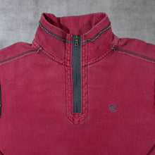 Load image into Gallery viewer, FatFace Classic Embroidered Mini Logo Washed Red 1/4 Zip Sweatshirt
