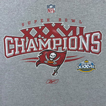 Load image into Gallery viewer, Reebok NFL Tampa Bay Buccaneers "Super Bowl XXXVII Champions" Football Grey T-Shirt
