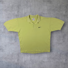 Load image into Gallery viewer, Vintage Nike Embroidered Mini Swoosh Logo Yellow Short Sleeve Polo Shirt
