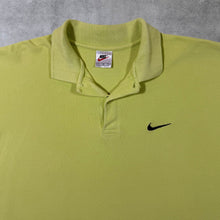 Load image into Gallery viewer, Vintage Nike Embroidered Mini Swoosh Logo Yellow Short Sleeve Polo Shirt
