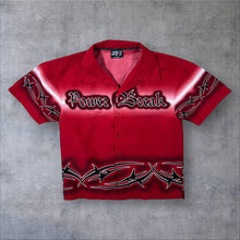 Load image into Gallery viewer, Early 00's Dognose "Power Break" Goth Y2K Tribal Graphic Red Polyester Shirt
