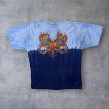 Load image into Gallery viewer, Vintage Global Generation Goth Y2K Flaming Dragon Blue Tie Dye T-Shirt
