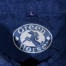 Load image into Gallery viewer, Vintage 90's Green Horse Blue Plaid Check Heavy Cotton Long Sleeve Flannel Shirt
