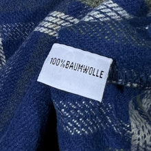 Load image into Gallery viewer, Vintage 90's Green Horse Blue Plaid Check Heavy Cotton Long Sleeve Flannel Shirt

