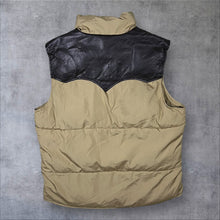 Load image into Gallery viewer, Dickies Faux Brown Leather Panel Padded Puffer Gilet Vest Jacket
