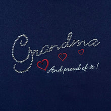 Load image into Gallery viewer, GRANDMA “And Proud Of It” Embroidered Diamanté Double Collared Sweatshirt
