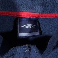 Load image into Gallery viewer, Early 00's Umbro Mini Logo Navy Blue 1/4 Zip Fleece Pullover Sweatshirt
