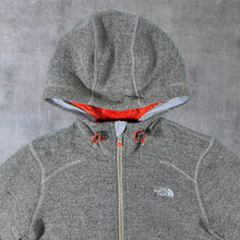 Load image into Gallery viewer, The North Face TNF Orange Fleece Lined Zip Grey Hoodie Top
