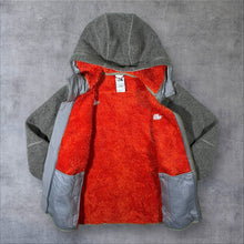Load image into Gallery viewer, The North Face TNF Orange Fleece Lined Zip Grey Hoodie Top
