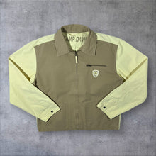 Load image into Gallery viewer, Vintage Camp David Brown Cream Colour Block Workwear Style Zip Bomber Jacket
