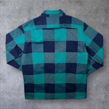 Load image into Gallery viewer, Stan Ray Green Navy Plaid Check Workwear Skater Long Sleeve Flannel Over Shirt
