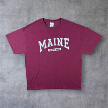 Load image into Gallery viewer, Maine "Portland" USA Souvenir Tourist Spellout Graphic Red Cotton T-Shirt
