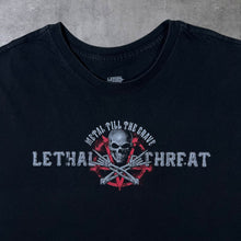 Load image into Gallery viewer, Lethal Threat "Metal Till The Grave" Goth Biker Skull Graphic Black T-Shirt
