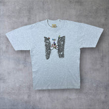 Load image into Gallery viewer, Vintage Jerzees "Obby" Cyclist Bike Novelty Cartoon Graphic Grey T-Shirt

