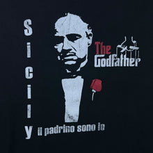 Load image into Gallery viewer, Early 00's The Godfather "Sicily" Gangster Cult Movie Graphic Black T-Shirt
