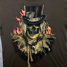 Load image into Gallery viewer, Happy Halloween Goth Scarecrow Graphic Brown Cotton T-Shirt
