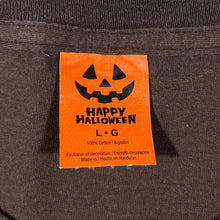 Load image into Gallery viewer, Happy Halloween Goth Scarecrow Graphic Brown Cotton T-Shirt
