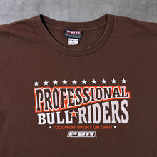 Load image into Gallery viewer, Vintage Professional Bull Riders PBR Made In Mexico Graphic Brown Cotton T-Shirt
