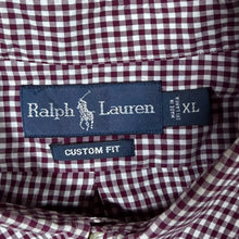 Load image into Gallery viewer, Ralph Lauren "Custom Fit" Red White Check Long Sleeve Button-Down Cotton Shirt
