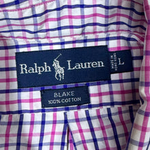 Load image into Gallery viewer, Vintage Ralph Lauren "Blake" White Pink Blue Check Long Sleeve Button-Down Shirt

