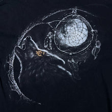 Load image into Gallery viewer, Spiral Direct Goth Wolf Dreamcatcher Moon Graphic Black T-Shirt
