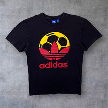 Load image into Gallery viewer, Adidas Soccer Football Logo Spellout Graphic Black T-Shirt
